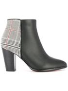 Loveless Check Detail Boots - Black