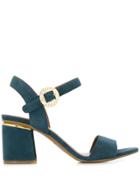 Emporio Armani Logo Buckled Sandals - Blue