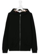 Burberry Kids Haymarket Check Lined Hoodie, Boy's, Size: 14 Yrs, Black