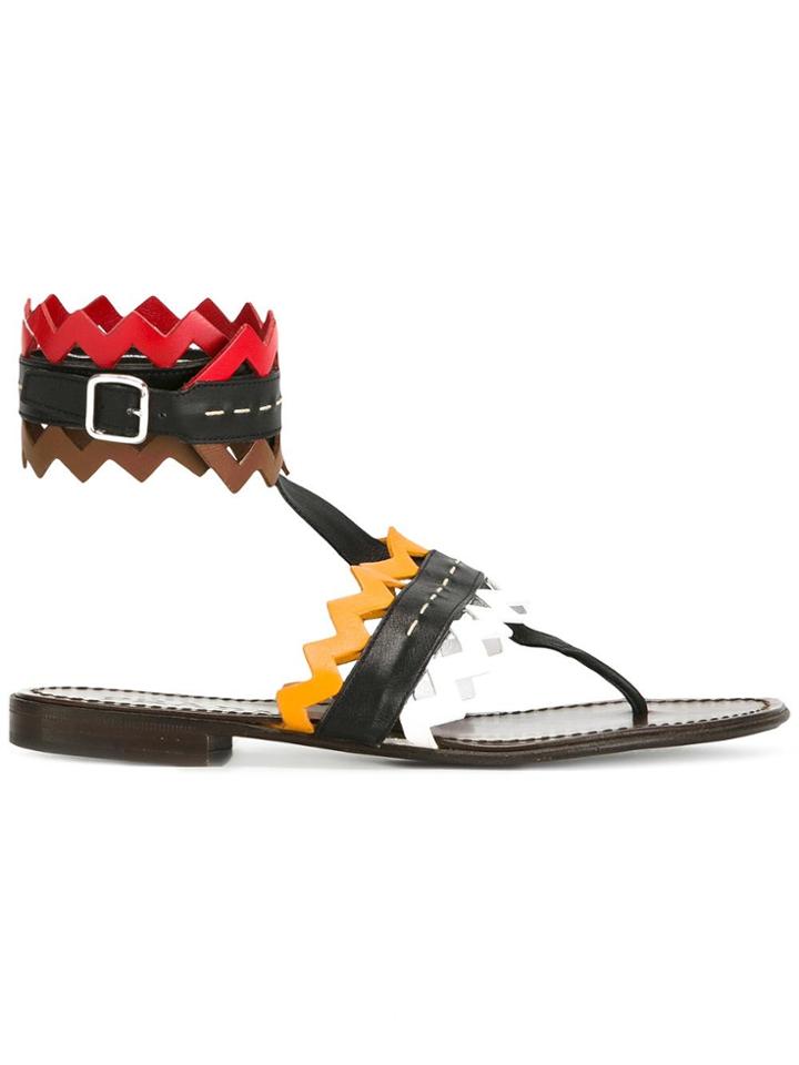 Prada Vintage Geometric Sandals - Red