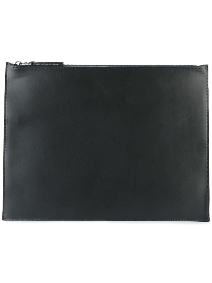 Maison Margiela Slimline Zip Clutch, Women's, Black, Leather
