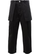 Aganovich External Pockets Cropped Trousers, Men's, Size: 48, Black, Cotton