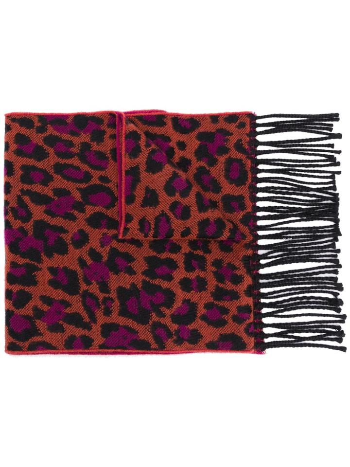 Paul Smith Leopard Print Scarf - Grey