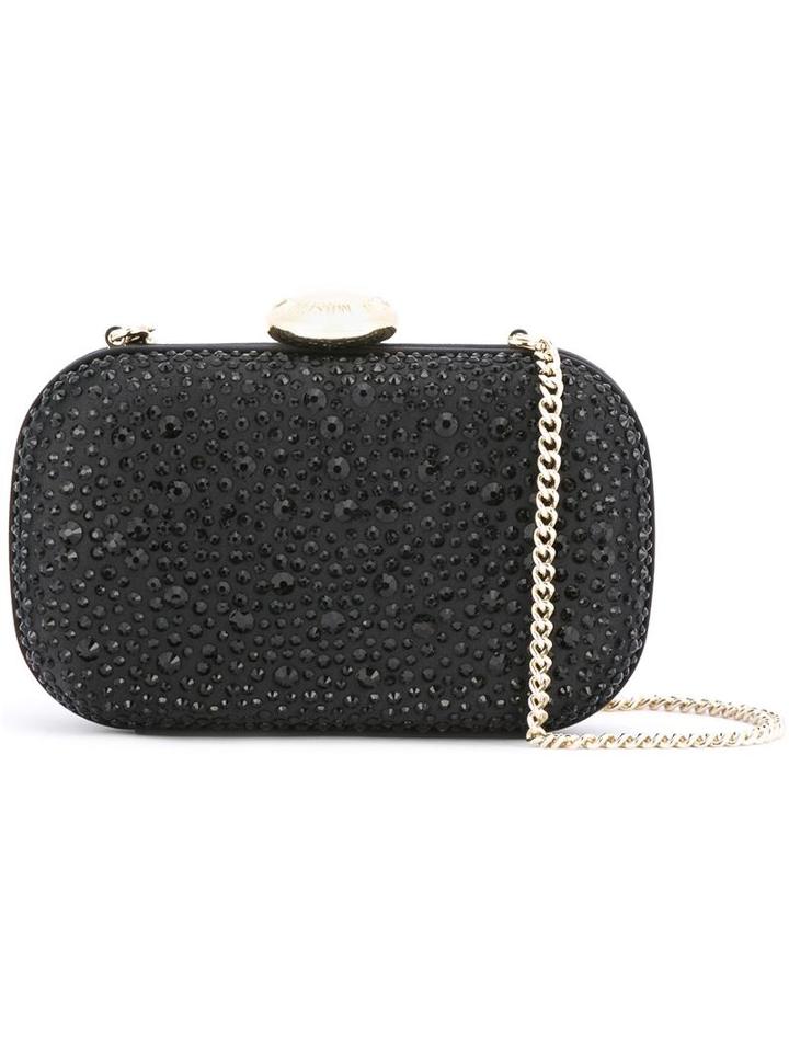 Love Moschino Embellished Clutch, Women's, Black, Pvc/satin