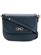 Salvatore Ferragamo Gancio Flap Shoulder Bag, Women's, Blue, Leather