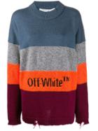Off-white Distressed Logo Sweater - Orange