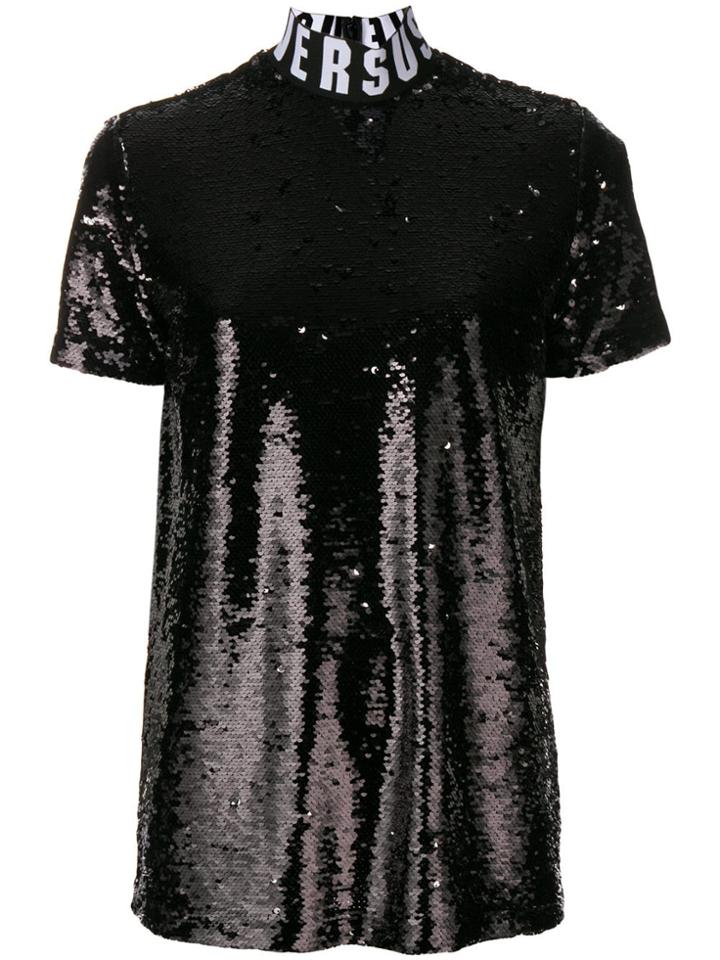 Versus Sequin Embellished T-shirt - B1008 Nero