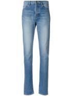Saint Laurent Mid Rise Slim Fit Shadow Pocket Jeans - Blue