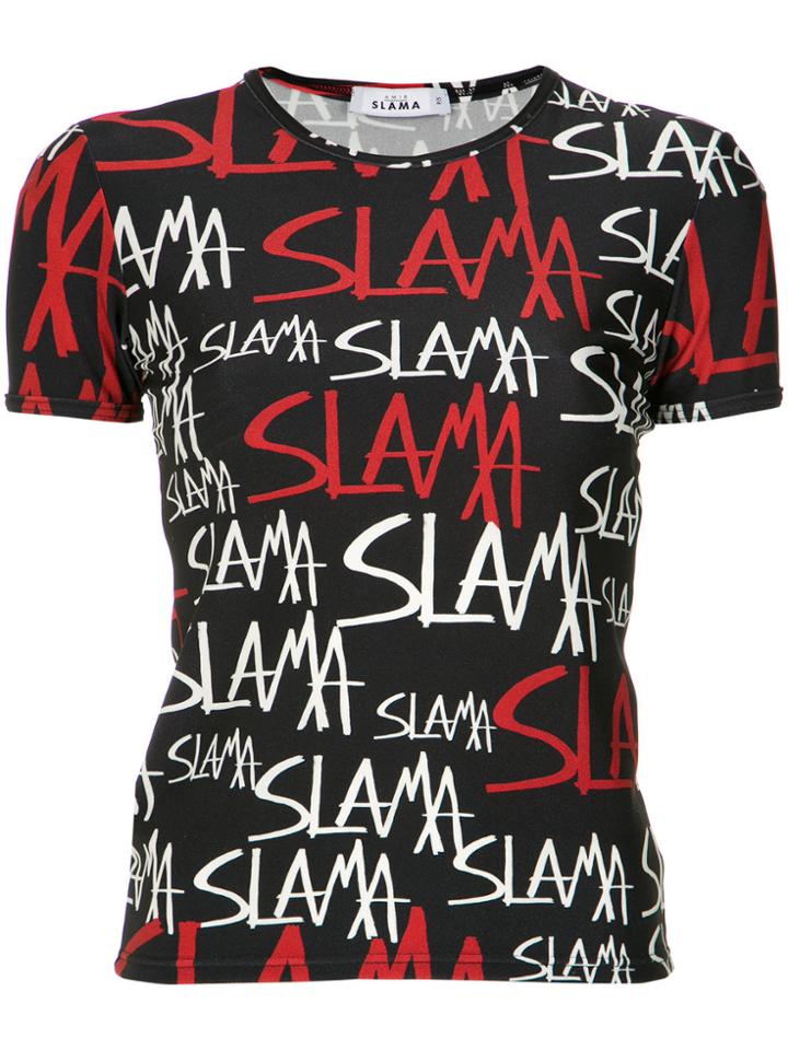 Amir Slama Logo Print T-shirt - Black