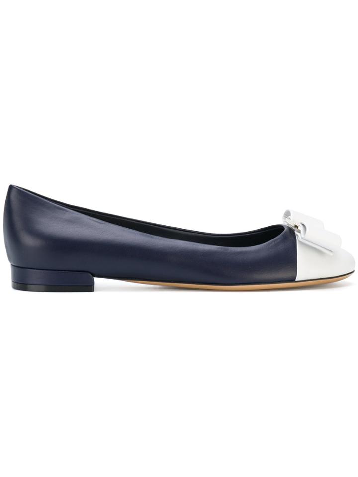 Salvatore Ferragamo Bow Ballerina Pumps - Blue