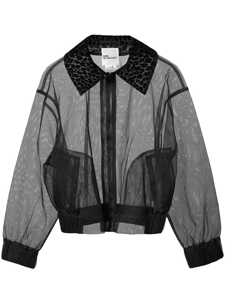 Comme Des Garçons Noir Kei Ninomiya Sheer Cropped Jacket - Black