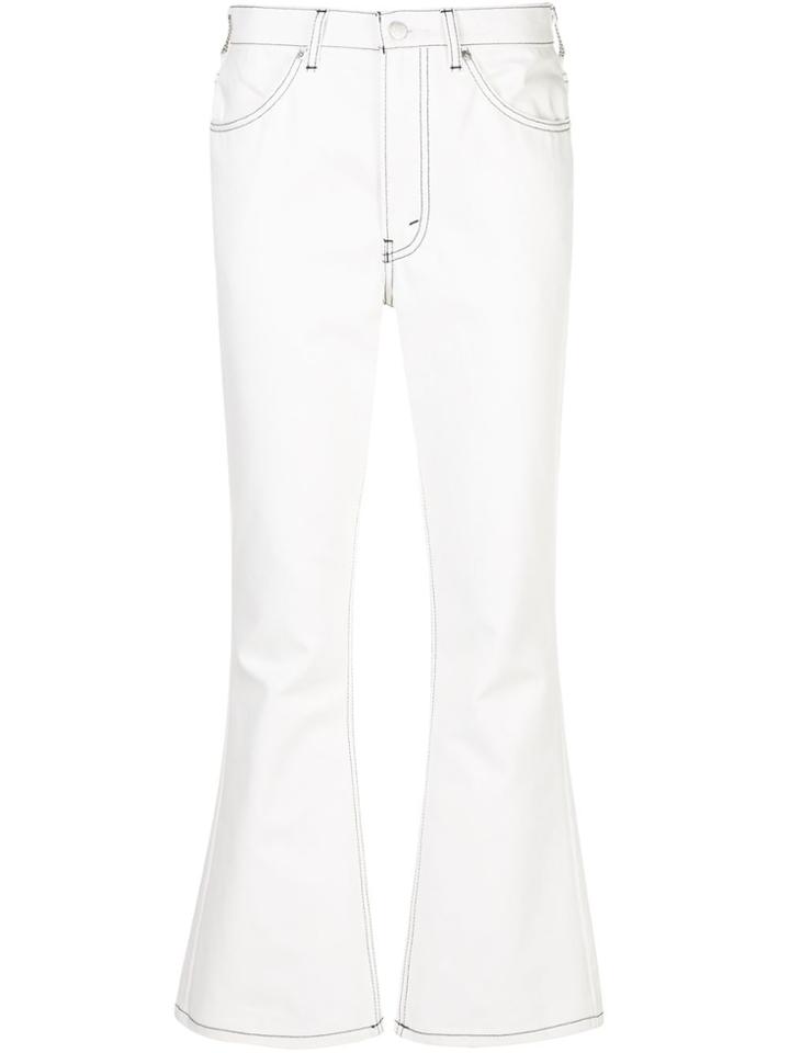 Opening Ceremony X Chloë Sevigny Cropped Kick-flare Jeans - White