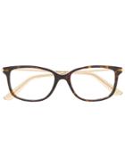 Bottega Veneta Eyewear Square Tortoiseshell-effect Glasses - Brown