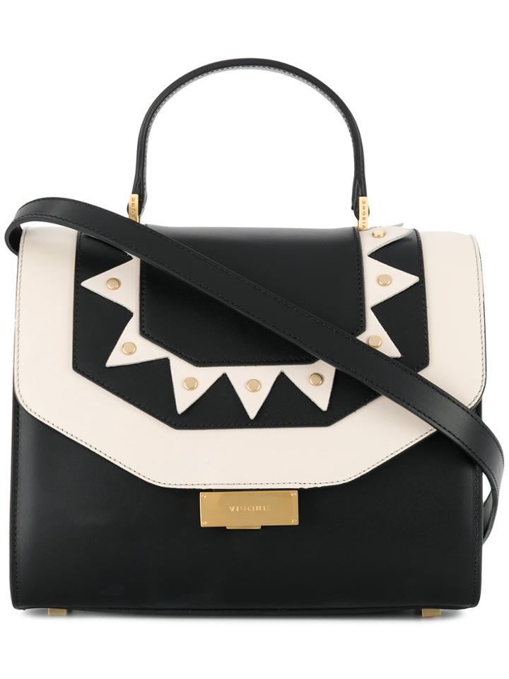 Visone Panelled Tote - Black