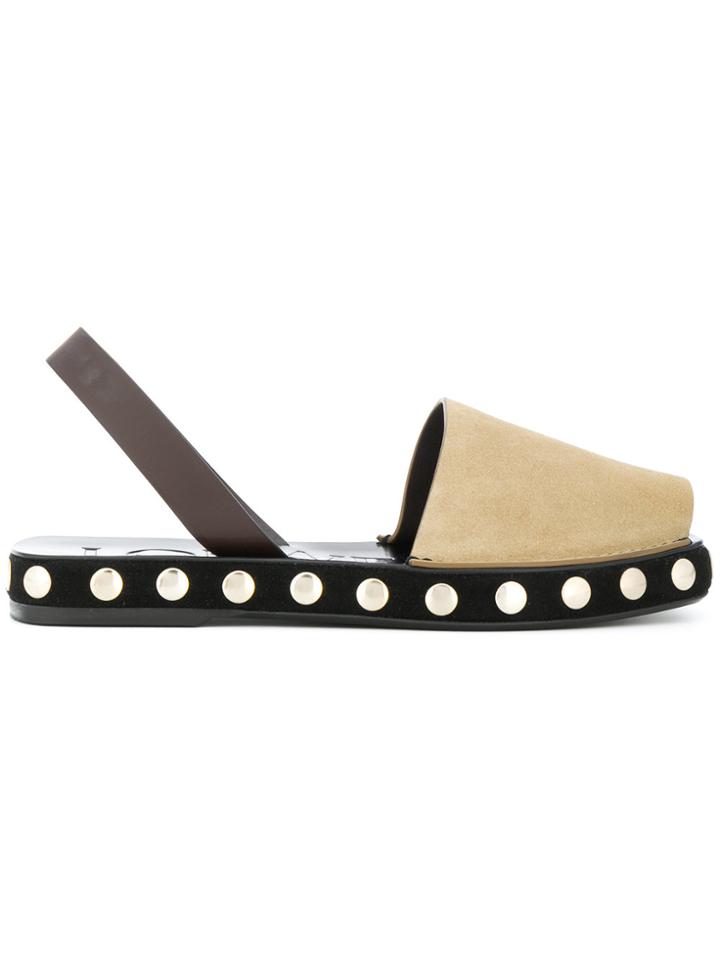 Loewe Studded Sole Slingback Sandals - Nude & Neutrals
