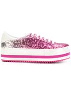 Marc Jacobs Grand Glitter Platform Sneakers - Pink & Purple