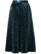 Prada Pleated Metallic Skirt - Blue