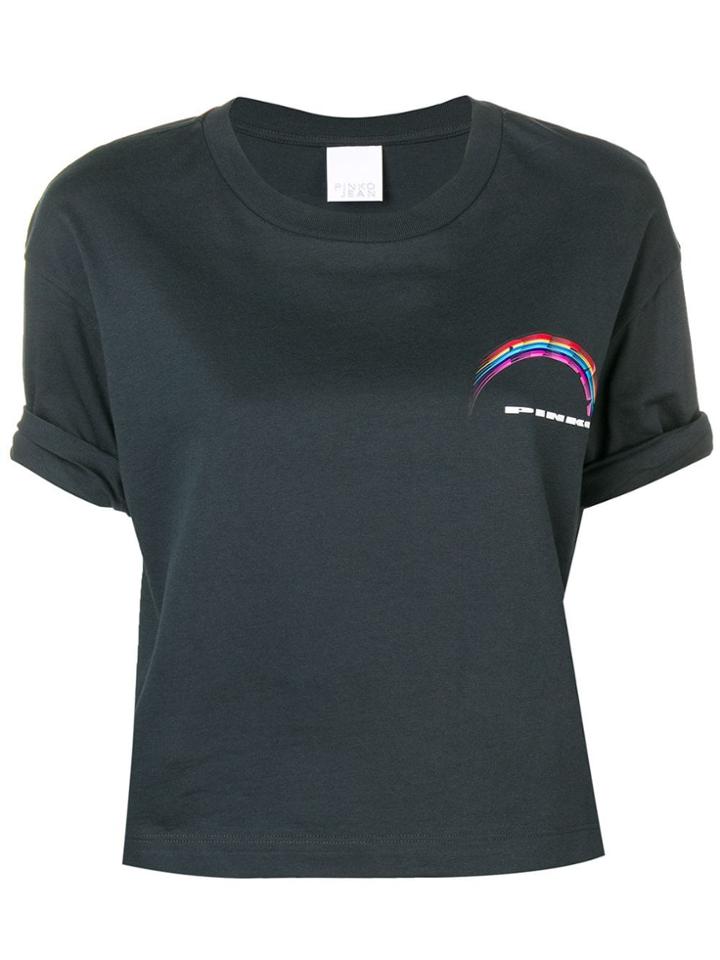 Pinko Rainbow Print T-shirt - Black