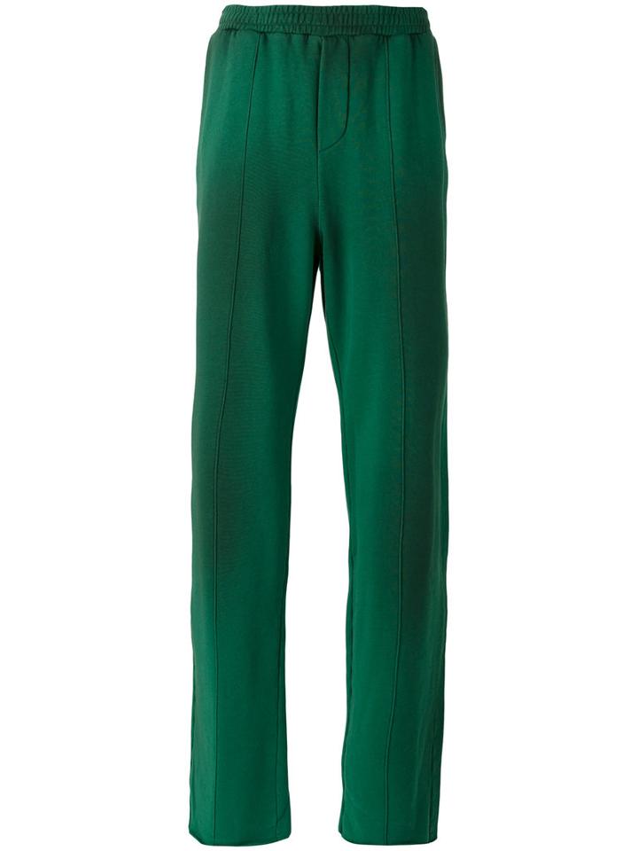 Msgm Straight Leg Track Pants, Men's, Size: Small, Green, Cotton
