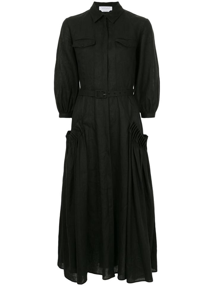 Gabriela Hearst Frill Pocket Shirt Dress - Black