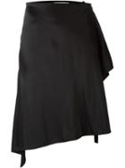 Givenchy Asymmetric Midi Skirt, Women's, Size: 38, Black, Silk/cotton