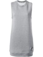 T By Alexander Wang Eyelet Sweatshirt Dress, Women's, Size: M, Grey, Cotton/polyester