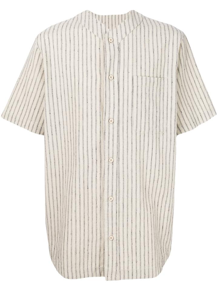 Maharishi Round Neck Striped Shirt - Nude & Neutrals