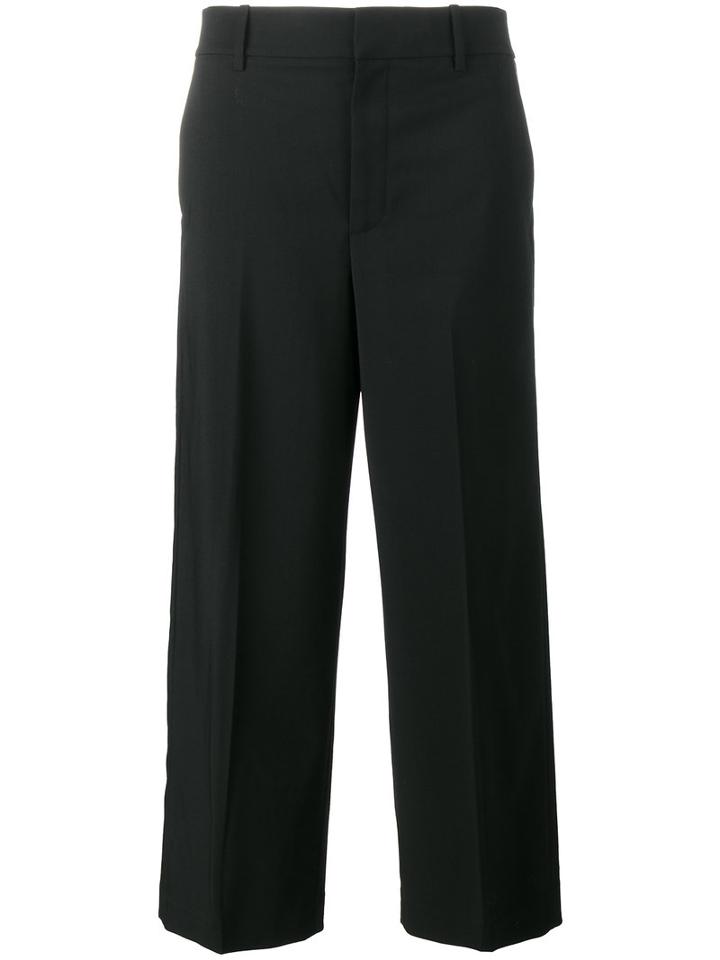 Vince Cropped Wide-leg Trousers, Women's, Size: 10, Black, Wool/spandex/elastane
