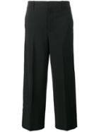 Vince Cropped Wide-leg Trousers, Women's, Size: 10, Black, Wool/spandex/elastane