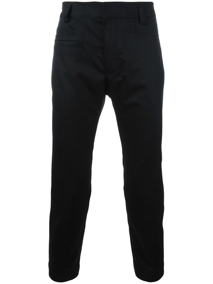 Haider Ackermann Cropped Trousers, Men's, Size: Small, Black, Cotton/spandex/elastane/rayon/virgin Wool
