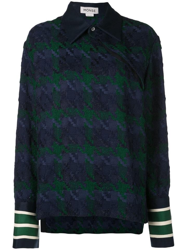Monse Houndstooth Print Shirt - Blue