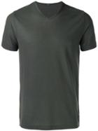 Zanone V-neck T-shirt, Men's, Size: Medium, Green, Cotton