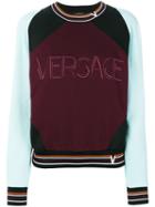Versace - Contrast Colour Sweatshirt - Women - Cotton/polyamide/polyester/viscose - 38, Pink/purple, Cotton/polyamide/polyester/viscose