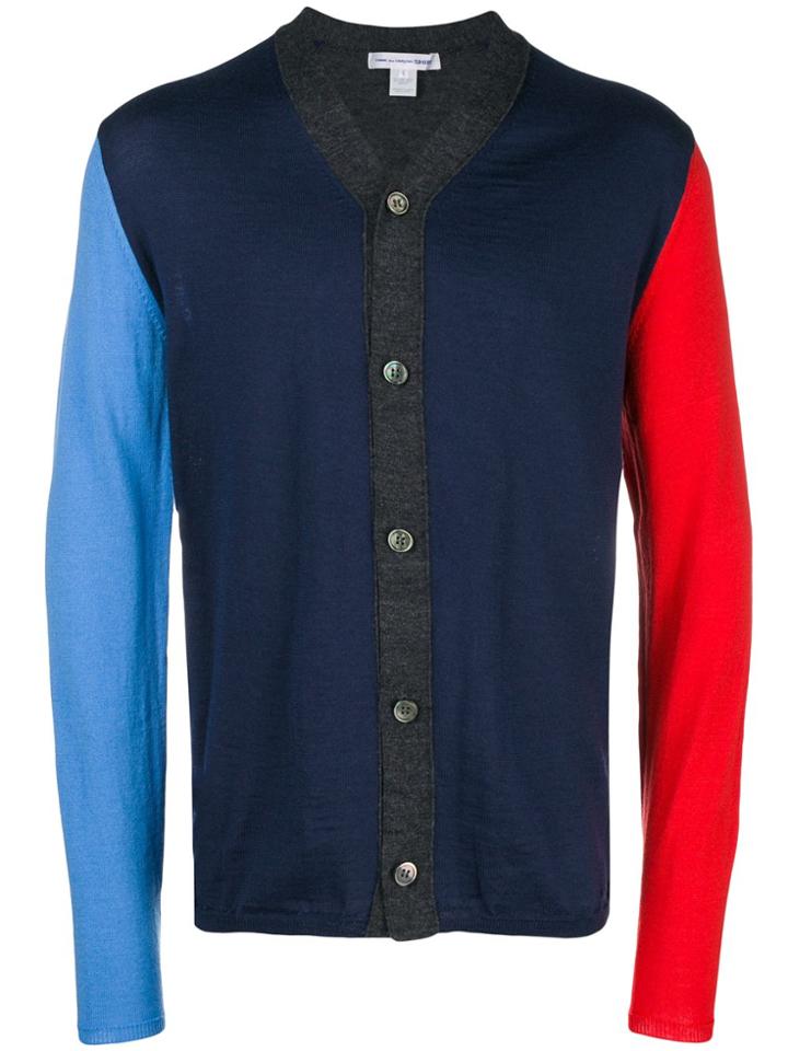 Comme Des Garçons Shirt Colour Block Cardigan - Blue