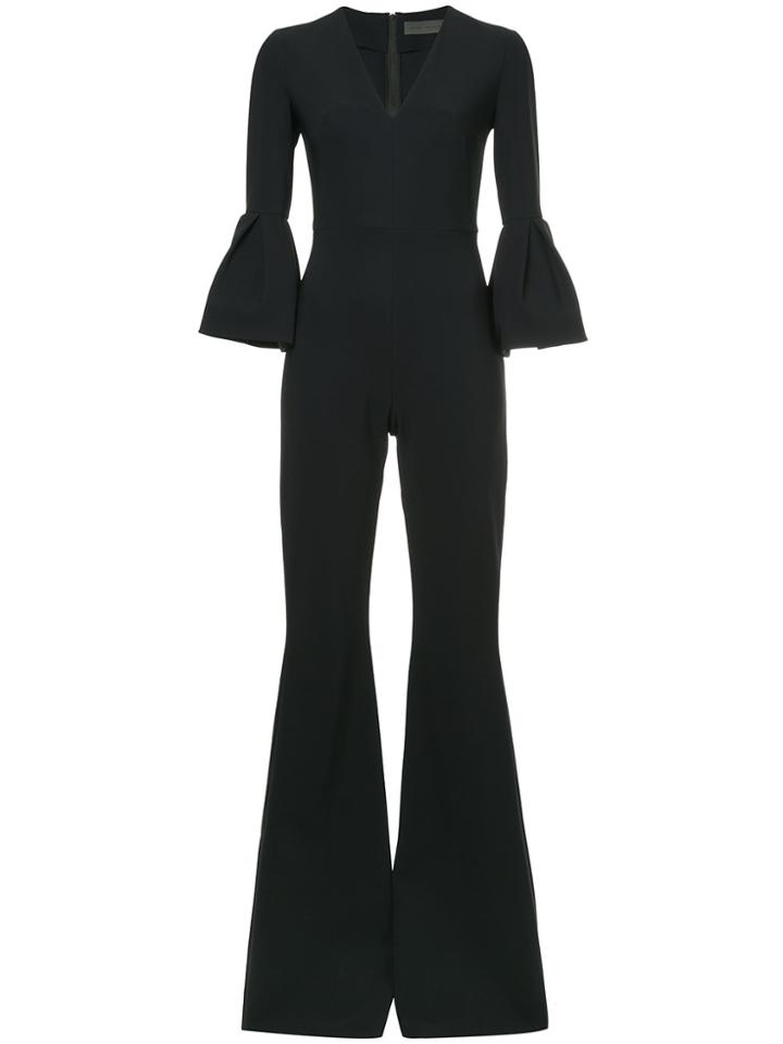 Greta Constantine V Neck Palazzo Bottom Jumpsuit - Black