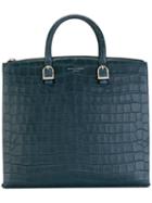 Aspinal Textured Tote Bag, Women's, Blue, Calf Leather