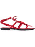 Tod's Fringed Multi-strap Sandals - Red