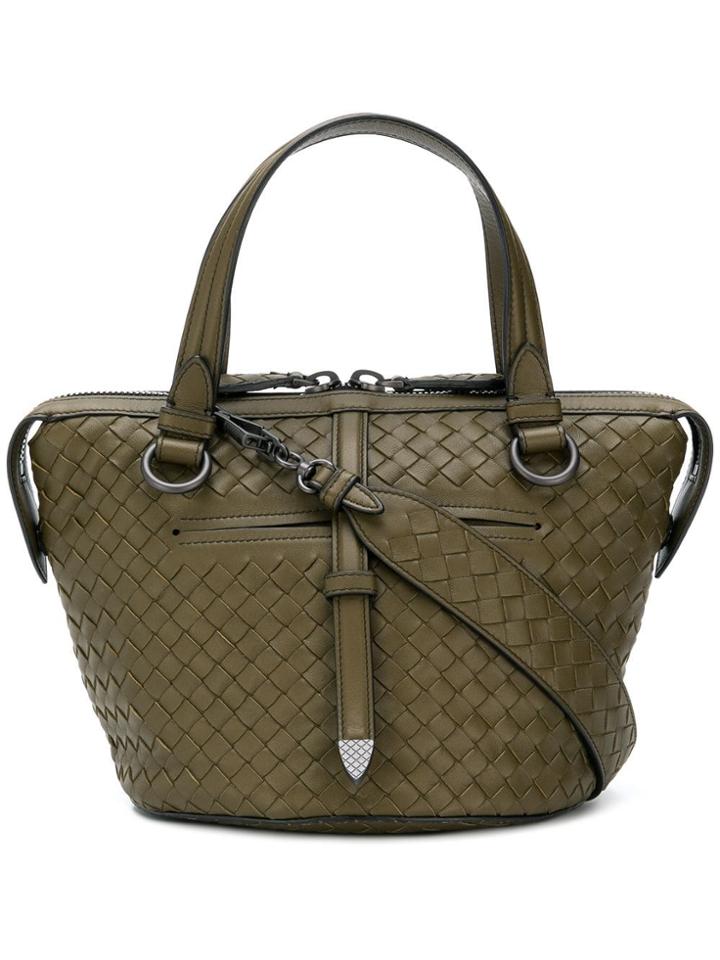 Bottega Veneta Woven Effect Tote Bag - Green