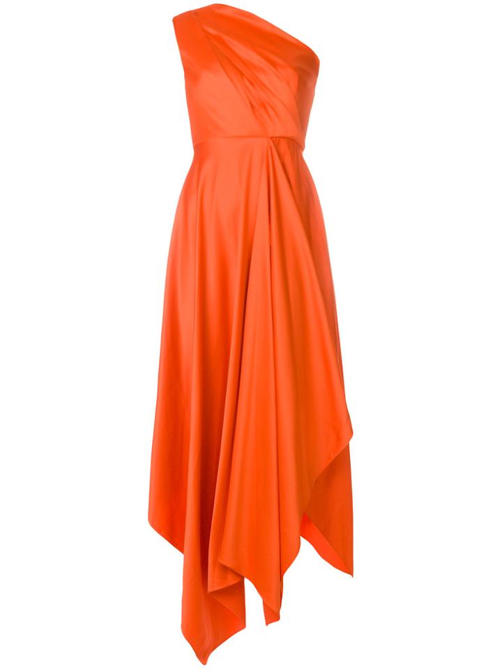 Solace London Marine Asymmetric Gown - Yellow & Orange