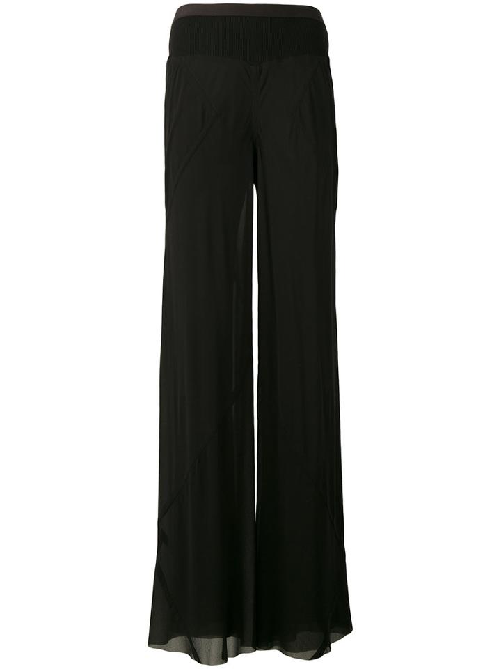 Rick Owens - Flared Trousers - Women - Silk/cotton/polyamide/viscose - 40, Black, Silk/cotton/polyamide/viscose