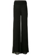 Rick Owens - Flared Trousers - Women - Silk/cotton/polyamide/viscose - 40, Black, Silk/cotton/polyamide/viscose