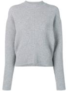 Sportmax Long-sleeve Fitted Sweater - Grey
