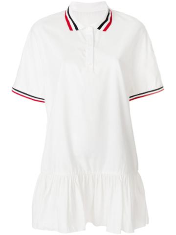 Moncler Gamme Rouge Trim Peplum Polo Dress - White