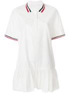 Moncler Gamme Rouge Trim Peplum Polo Dress - White