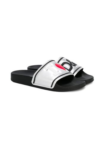 Dolce & Gabbana Kids I Heart D & G Slides - Grey
