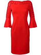 Fendi Cut-off Detailing Fitted Dress, Women's, Size: 44, Red, Spandex/elastane/viscose