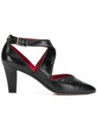 Yves Saint Laurent Vintage Cross Strap Court Shoes - Black