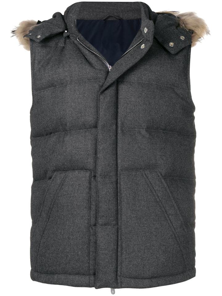 Eleventy Padded Zip-up Gilet - Grey