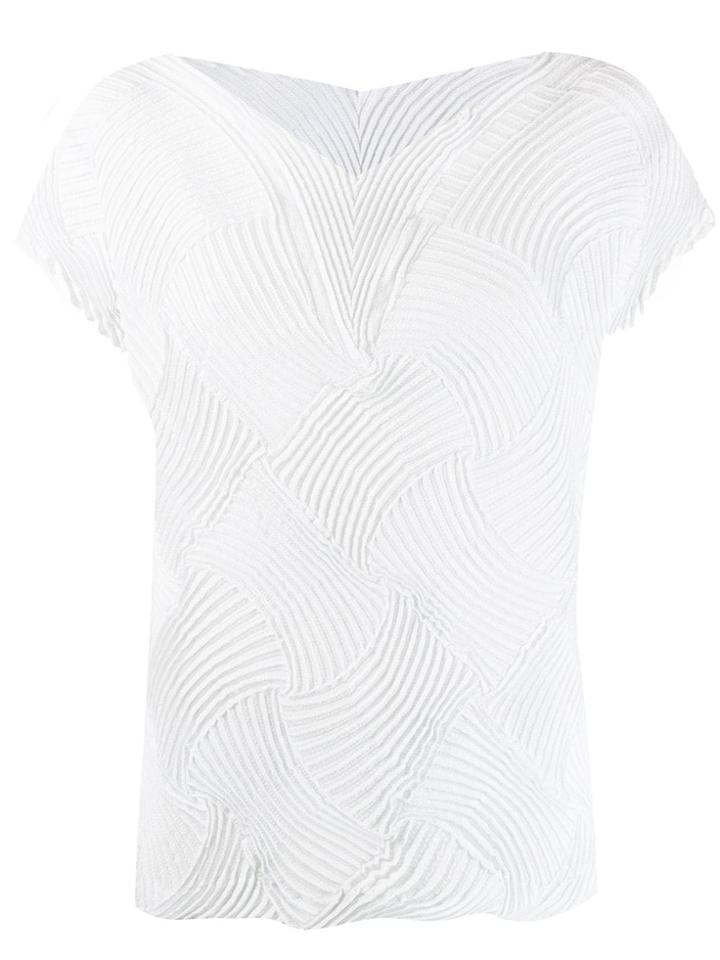 Issey Miyake Textured Pleated Blouse - White