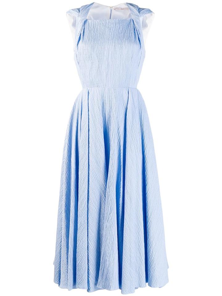 Emilia Wickstead Textured Flared Dress - Blue